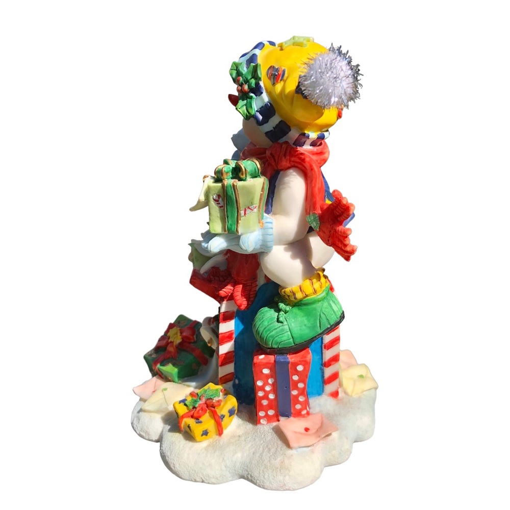 SNOWMAN FIGURE VINTAGE COLECTION CHRISTMAS PORCELANITE 7" WITH GIFTS TO SANTA WG - Picture 2 of 4